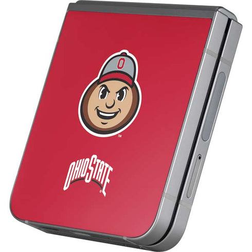 Ohio State University OSUBuckeyes Light Grey Galaxy Z Flip6 Skin
